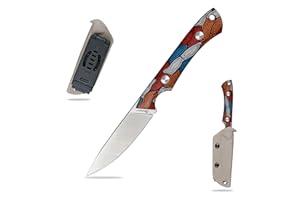 SDOKEDC Knives DC53 Steel Tactical Fixed Blade Knife with kydex sheath for Men EDC Outdoor Camping Survival Hunting (Colorful pattern G10)