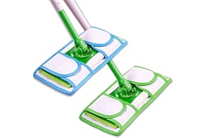 LAMINET Durable Reusable Mop Pads - Set of 2 (1 ea Green, 1 ea Blue)