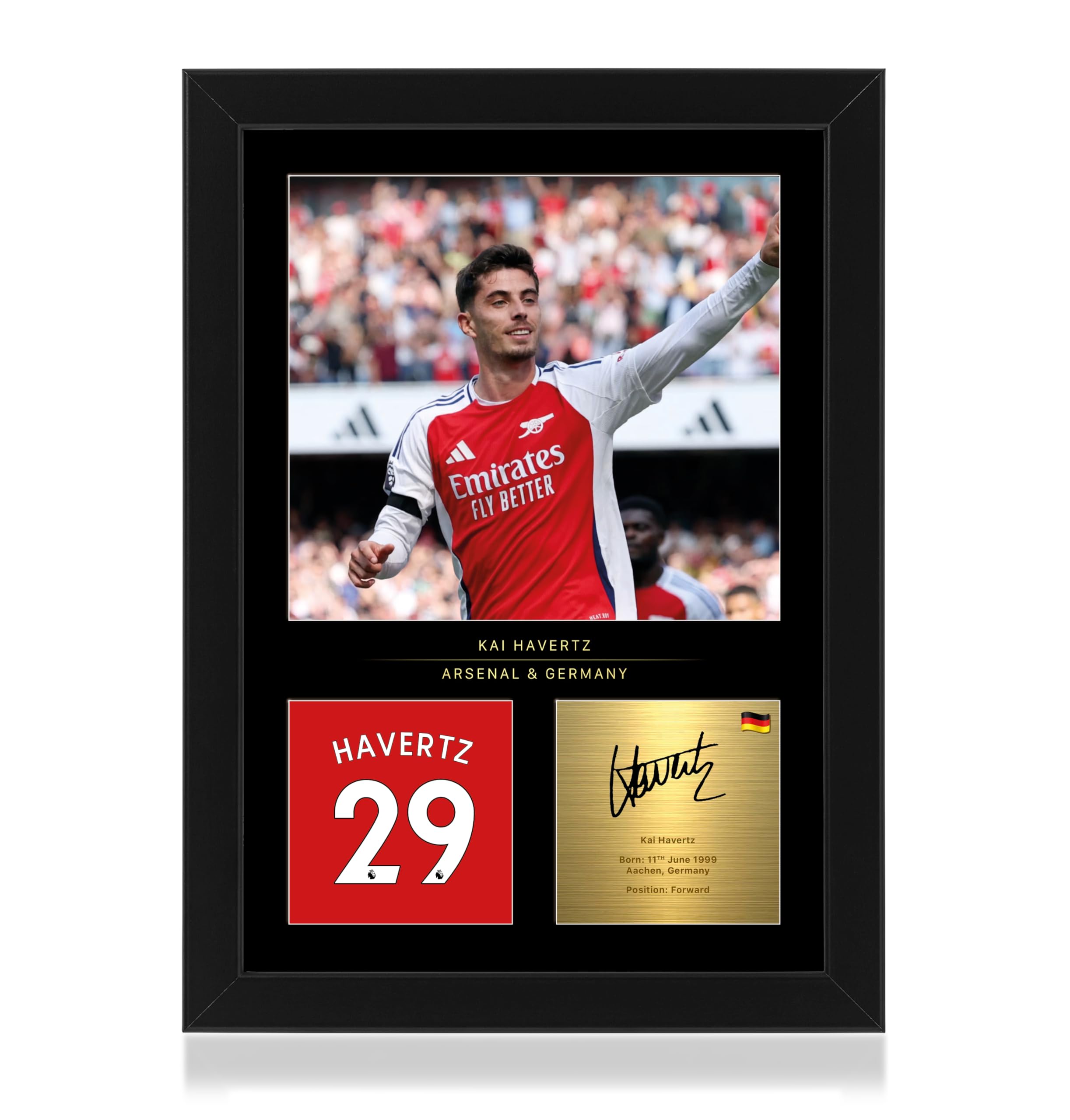 Kai Havertz A4 Framed Photo Display - Reproduced Digital Signature - Gift For Arsenal FC Fans