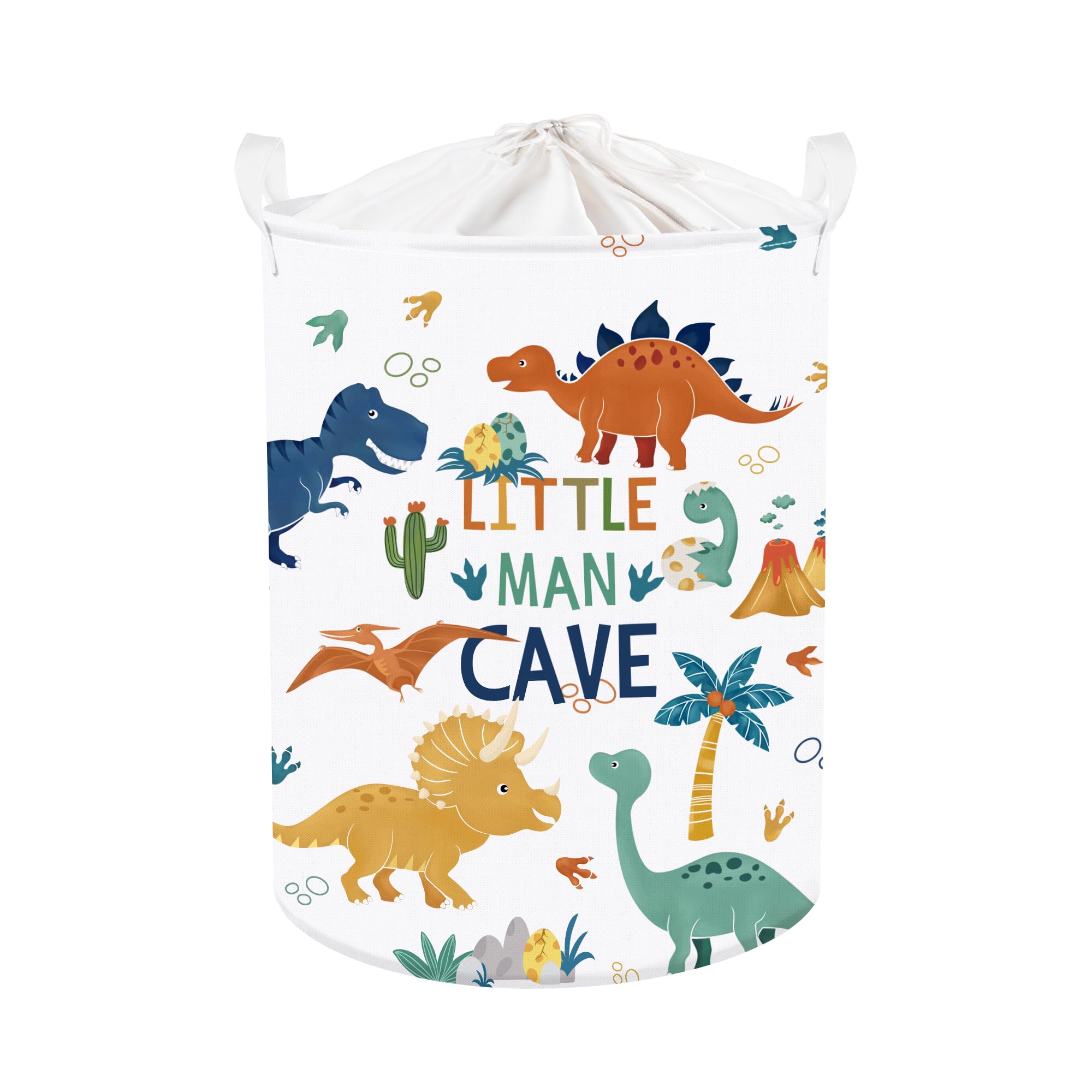 Clastyle Boho Dinosaur Laundry Hamper Palm Tree Book Storage Basket for Bathroom Parent Storage Box to Organize Toy Clothes, Cartoon Dinosaur, 36x45 cm