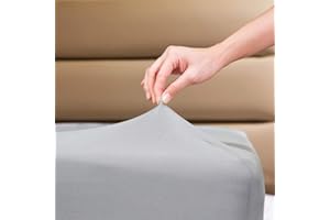 Fitted Sheet- COSMOPLUS Twin Fitted Sheet Only（No Flat Sheet or Pillow Shams）,4 Way Stretch Micro-Knit,Snug Fit,Wrinkle Free,for Standard Mattress and Air Bed Mattress from 8” Up to 10”,Light Gray
