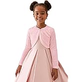 Lilax Little Girls' Knit Long Sleeve One Button Closure Bolero Shrug