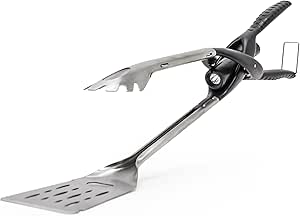 KOVOT 6-in-1 BBQ Multitool - Features Extendable Tongs, Spatula, Flashlight, Serrated Knife, Scraper, And Bottle Opener