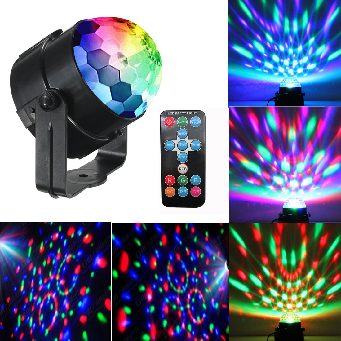Usa Disco Ball DJ Sound Activated Party Strobe Lights Home Party Club