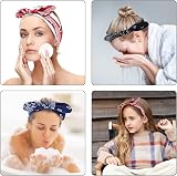 TSHAOUN 3pcs Women Head Scarf Retro Headband Vintage Boho Bow Pattern Wire Wrap view 7
