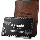Kayoubi String Action Gauge, Height Ruler, Guitar Bass Luthier Setup Tool | High contrast stainless steel guitar string height measuring gauge, metric imperial scales, for acoustic electric fret setup