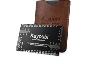 KAYOUBI Guitar Action Gauge – Matte Black Stainless Steel String Height Ruler with Dual Metric & Imperial Scales, Smooth Edges & Protective PU Case for Acoustic, Electric Guitars & Bass