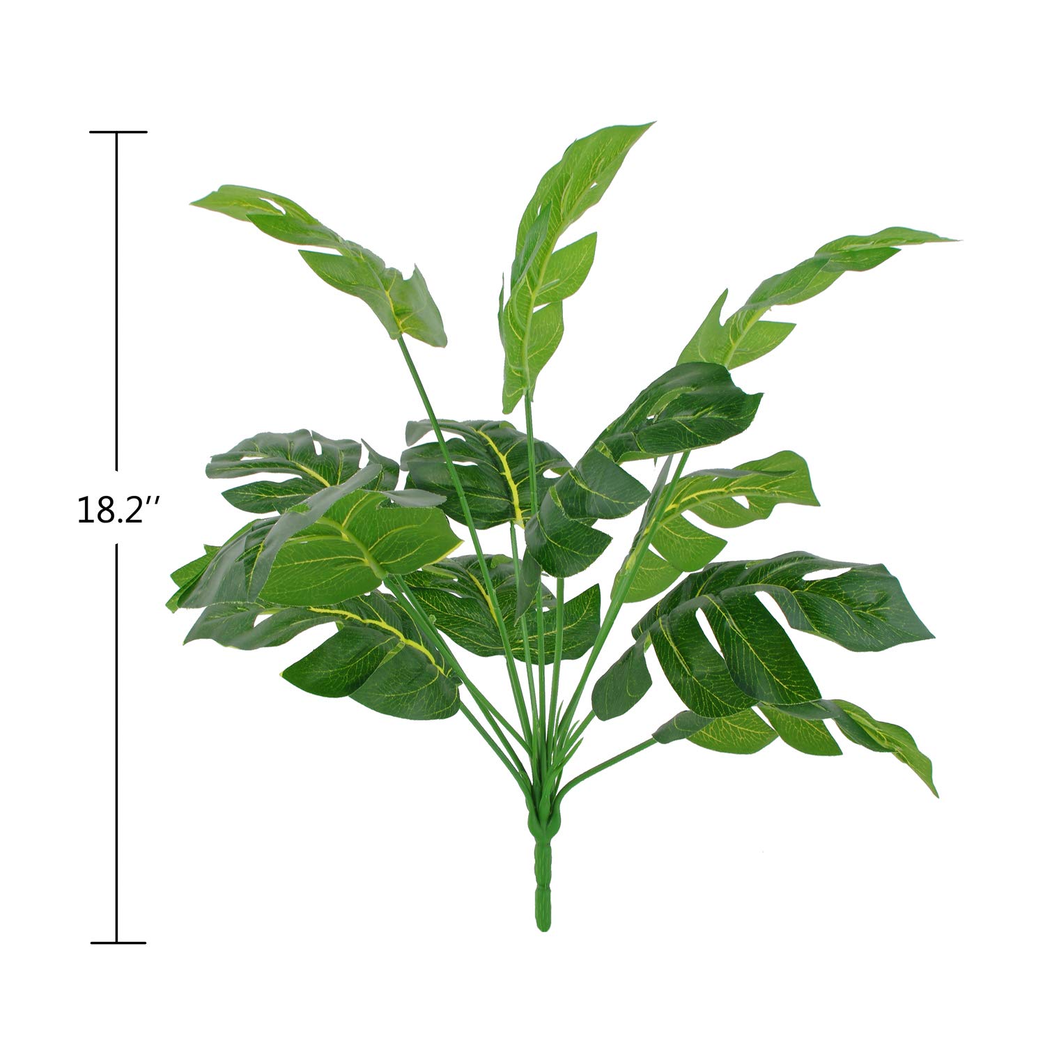 CLONG Artificial Plant Monstera Faux Shrubs Plastic Fake Flowers Filler Bushes UV Resistant Indoor Outside Window Box Greenery Home Garden Green Verandah Office Bonsai Wedding Decor - 1pcs