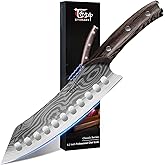 SYOKAMI Kiritsuke Knife, 8.2 Inch Chef Knife, Japanese Style High Carbon Steel, Razor Sharp for Precision Cutting, Damascus P