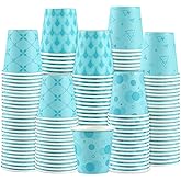 CUPLOOV 600Pcs 3oz Disposable Paper Bathroom Cups, Small Mouthwash Cups for Coffee Drinking, Bathroom, Home, Party, Office, Picnic, Travel and Events, Blue