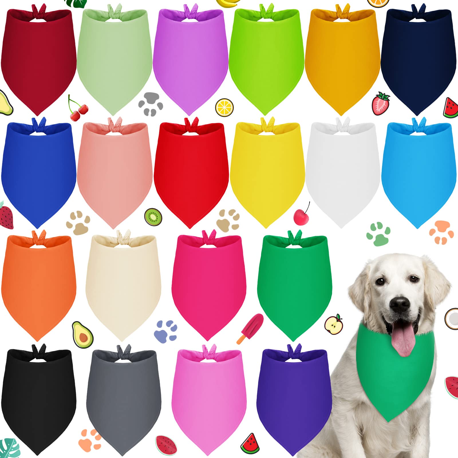 Photo 1 of Saintrygo 20 Pcs Plain Dog Bandanas Bulk for Dogs Puppy Sublimation Washable Triangle Dog Bib Heat Transfer Adjustable Bandana for Small Medium Large Pets(32 x 22 x 22 Inches)