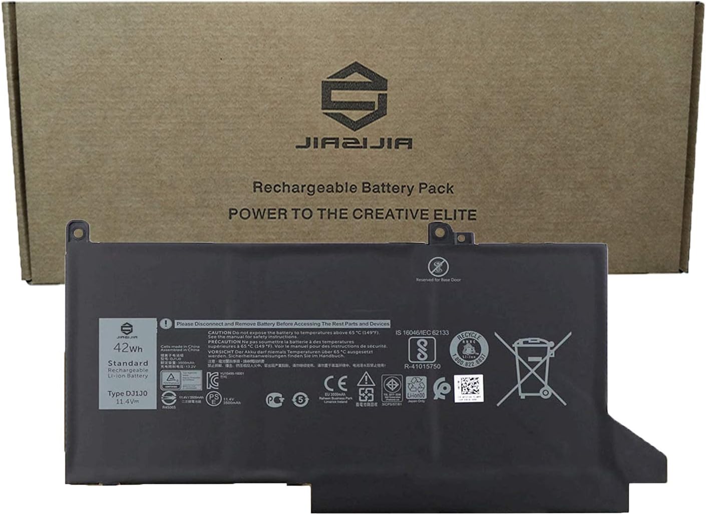 JIAZIJIA DJ1J0 Laptop Battery Replacement for Dell Latitude 7280 7290 E7280 E7290 7380 7390 E7380 E7390 7480 7490 E7480 E7490 Series Notebook PGFX4 ONFOH 451-BBZL 11.4V 42Wh 3500mAh 3-Cell