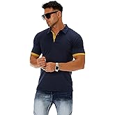 CNROS Men's Short & Long Sleeve Solid Polo T Shirt Slim Fit Casual Basic Design
