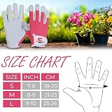 SAWANS Leather Gardening Gloves Women Men Thorn Proof Pink M (Pack of 1) view 6