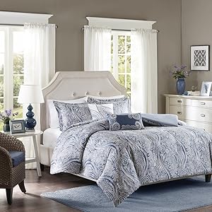 Harbor House Stella 5 Piece 100% Cotton Sateen Duvet Cover Bedding Set, King Size, Multi