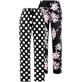 Knuffnee Women Lounge Pajama Pants Comfy Plaid Pants Wide Leg lounge Pajama with Pocket