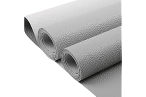 Butarfe Faux Leather 2 Yards Upholstery Leather 1.0mm Thick Marine Grade Vinyl 54" x 72"Faux Leather Sheets Soft PU Faux Synthetic Leather Gary Pleather Fabric for Sofa Bags Chair Car Seats DIY Crafts