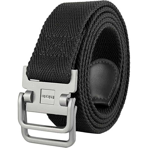 Bluecton Men's Plus Size Canvas Double D Ring Belt - Adjustable 39" To 75", Black - View #13