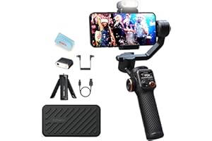 Hohem iSteady M6 Kit Smartphone Gimbal Stabilizer 3-Axis with Magnetic Fill Light/AI Tracking Sensor for iPhone Android with 0.91-inch OLED Display Max Payload 400g