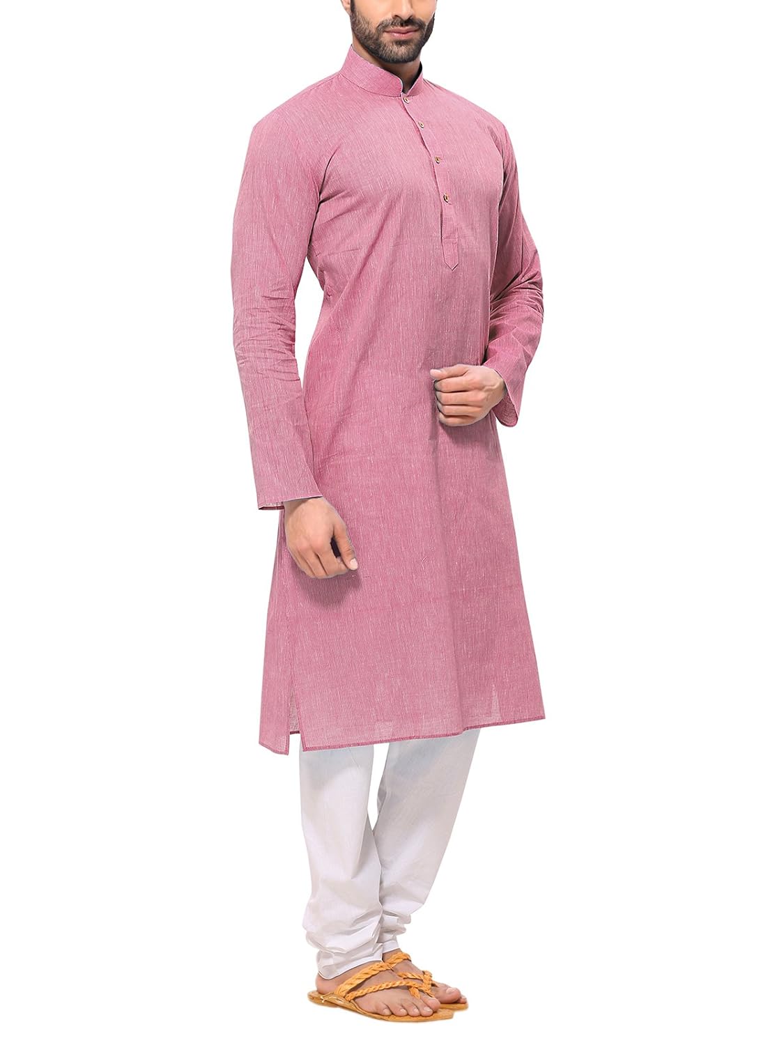rg designers handloom pink kurta for men