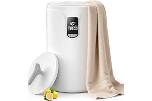 COWSAR Towel Warmers for Bathroom with 24 Timer, 20L Hot Towel Warmer Bucket, LED Display, Temperature Asjustable, Auto Shut Off, Fits Up to Oversized Towels, Bathrobes, Blankets (White+LED Display)