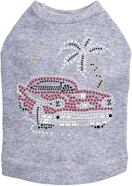 red pumas with palm trees