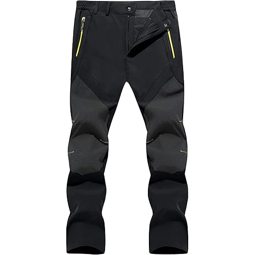MAGCOMSEN Men's Hiking Pants Water-Resistant 4 Zipper Pockets Reinforced Knees Outdoor Pants for Hike, Work, Travel
