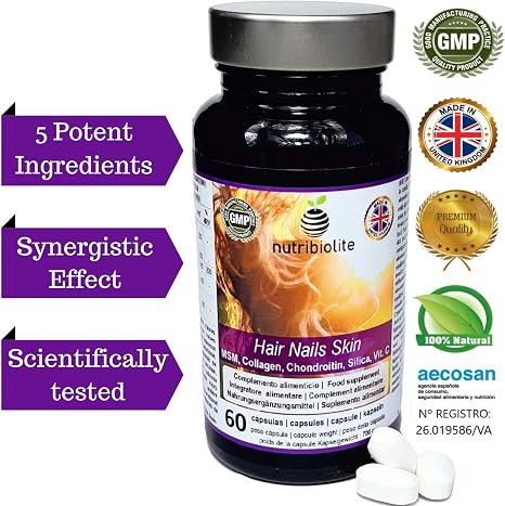 Hair Nails Skin Cheveux Peau Ongles Accélérateur De Pousse Rapide De Cheveux Ongles Forts Peau Parfaite Complément Alimentaire Cheveux Optimisé Par