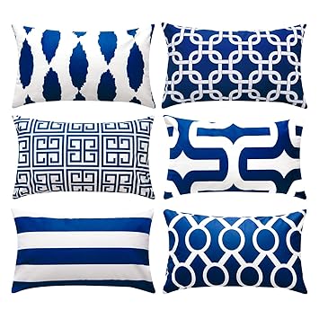 Pack Of 6 Navy Top Finel Decorative Accent Pillow Covers Soft