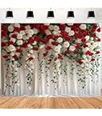 Fondo De Vinilo Floral Blanco Y Azul Para Bodas | 2.2 X 1.5 M, Ligero, No Reflectante, Ideal Para Decoración De Eventos