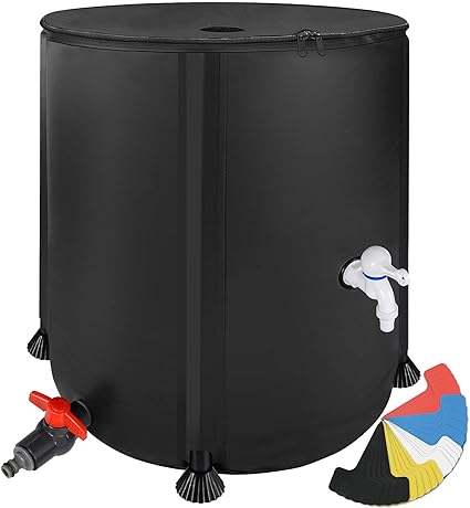 53 Gallon Barrel collapsible water barrel with spigots and PVC body
