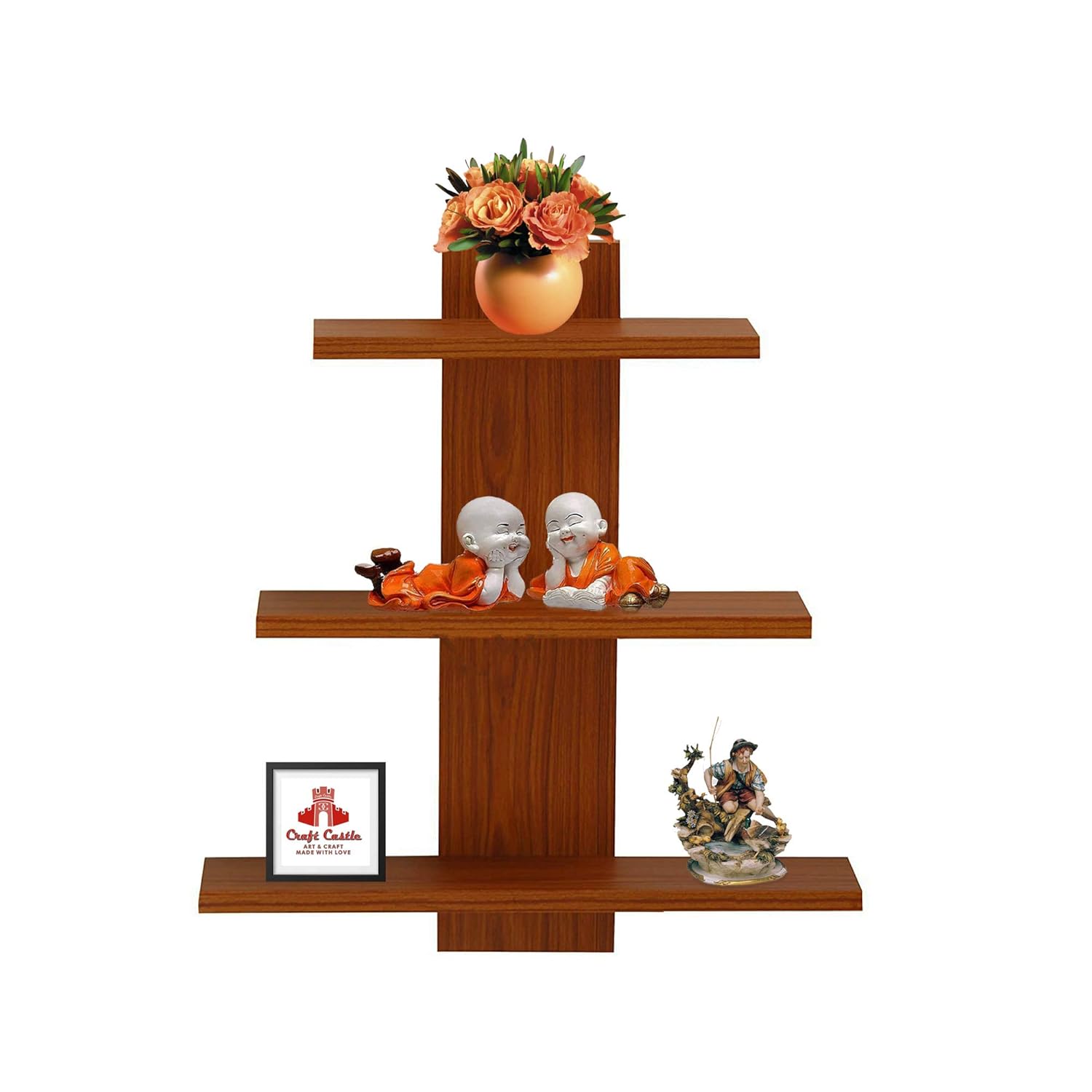 Craft Castle Wall Decor Book Shelf/Wall Display Rack 3 Tier Wall Shelf