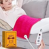 WOOMER Extra Large Heating Pad, Electric Heating Pad for Back Pain & Cramps Relief, Heat Pad with Multi-Color Option, Moist Heat Therapy Feature, Auto Shut-Off, Power Cords Storage Belt