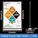 ROSSHINE A4 Menu Holders 3 Pack Double Sided Clear Acrylic Sign Holder view 2