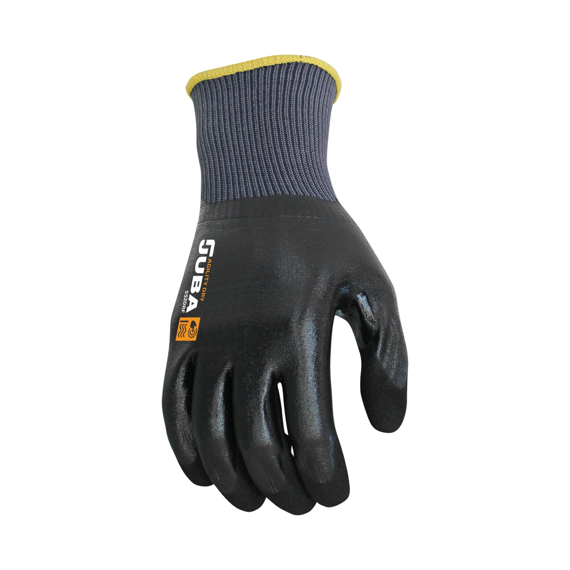 Double Coated Juba Safety Work Gloves for Dry, Wet or Oily Conditions – Touchscreen Compatible – Black (7)