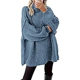 BTFBM Sweaters for Women Fall 2026 Long Sleeve Mock Neck Cable Knit Oversized Sweater Pullover Tops Thick Winter Clothes