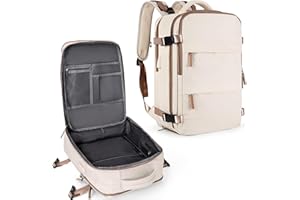 coowoz Large Travel Backpack For Women Men,Carry On Backpack,Hiking Backpack Outdoor Sports Rucksack Casual Daypack travel essentials(Beige Brown)