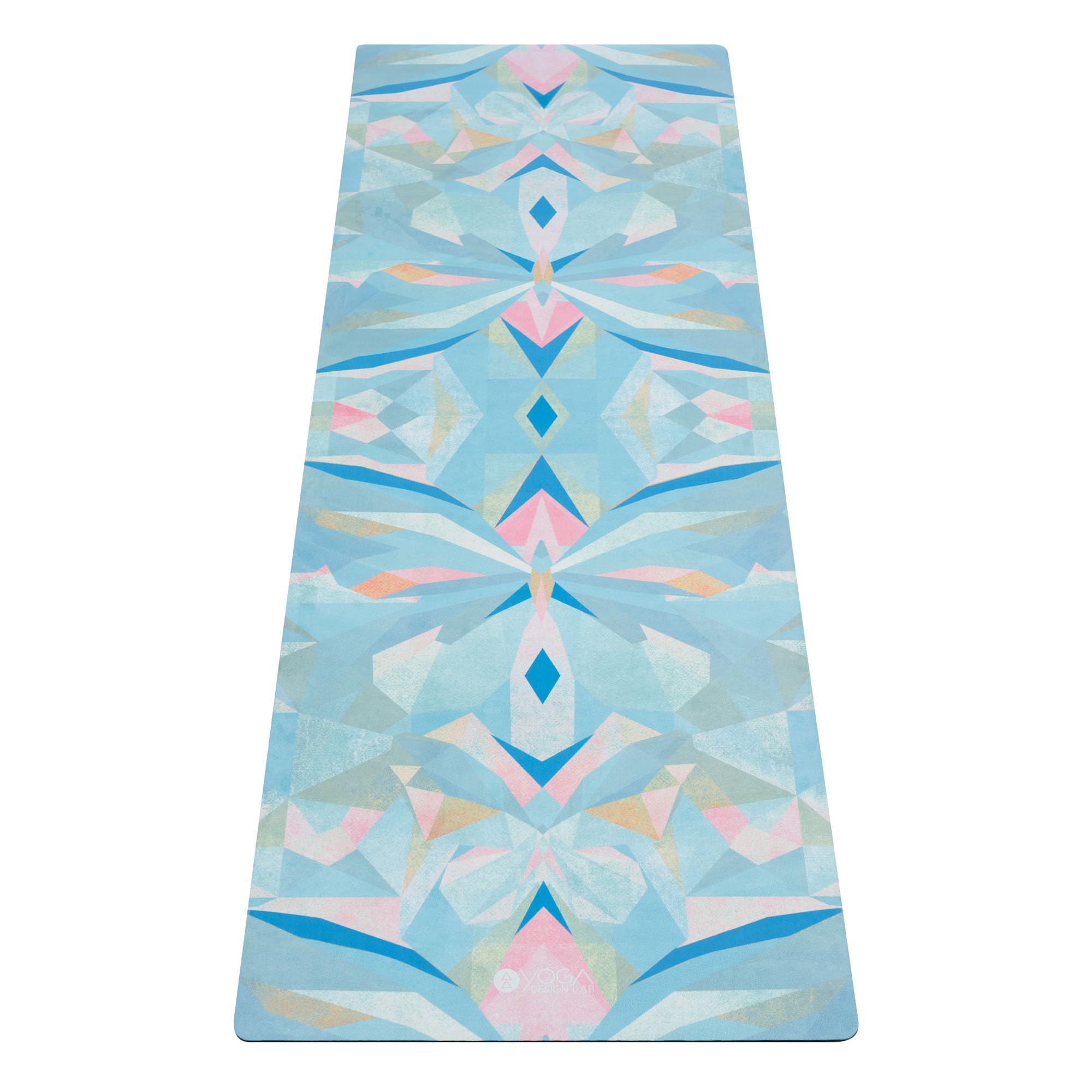 Yoga Design Lab Travel Yoga Mat 1.5 mm | Thin, Non-Slip, Foldable, Lightweight, Mat/Towel, Machine Washable | with Carry Strap (Butterly Glow, 1.5 mm)