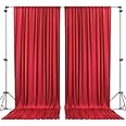AK TRADING CO. 10 feet x 8 feet IFR Polyester Backdrop Drapes Curtains Panels with Rod Pockets - Wedding Ceremony Party Home Window Decorations - RED