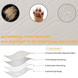ZYXFYY 4 Pieces Click Clack Sofa Bed Cover 3