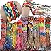 Braid Strands Bracelets,Crytech 50Pcs Wholesale Bulk Jewelry Lot Ethnic Bohemian Multi Color Braided Rope Friendship Cords Wristbands Handmade Boho Colorful Woven String Hand Chain (Multicolor)thumb 2