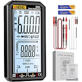 Digital Multimeter 6000 Counts Auto Ranging Voltmeter with LCD,Measures Ac/DC Current,Voltage,Resistance Temperature, for Electricians,DIY (620A Black)