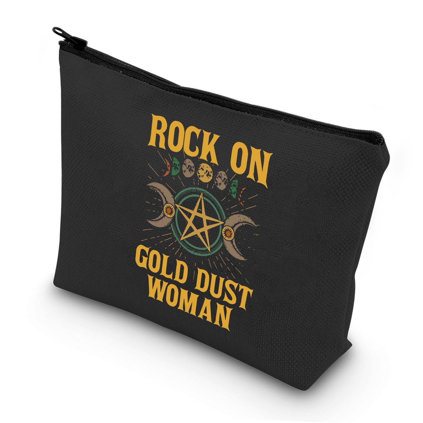 LEVLO Music Band Lyric Cosmetic Makeup Bag Blues Rock Music Band Fans Gift Song Lyric Zipper Pouch Bag Rock Music Band Lyric Merchandise, Rock on Black