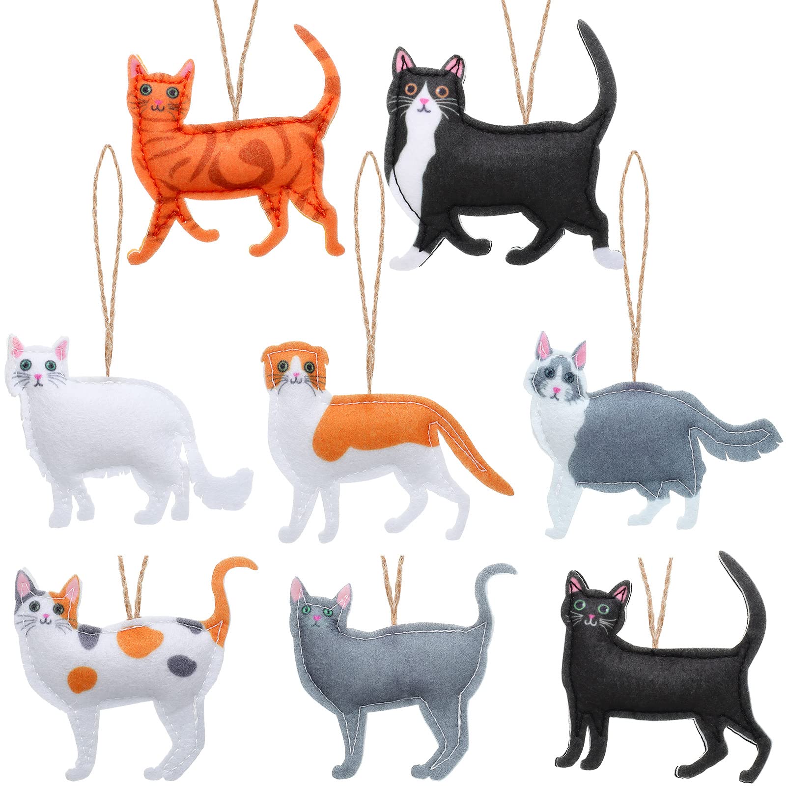 Photo 1 of *MINOR DAMAGE - USED*
Oudain 8 Pcs Christmas Cat Ornament for Tree Felt Animal Christmas Hanging Decoration for Xmas Holiday Party Ornament Stuffed Supplies