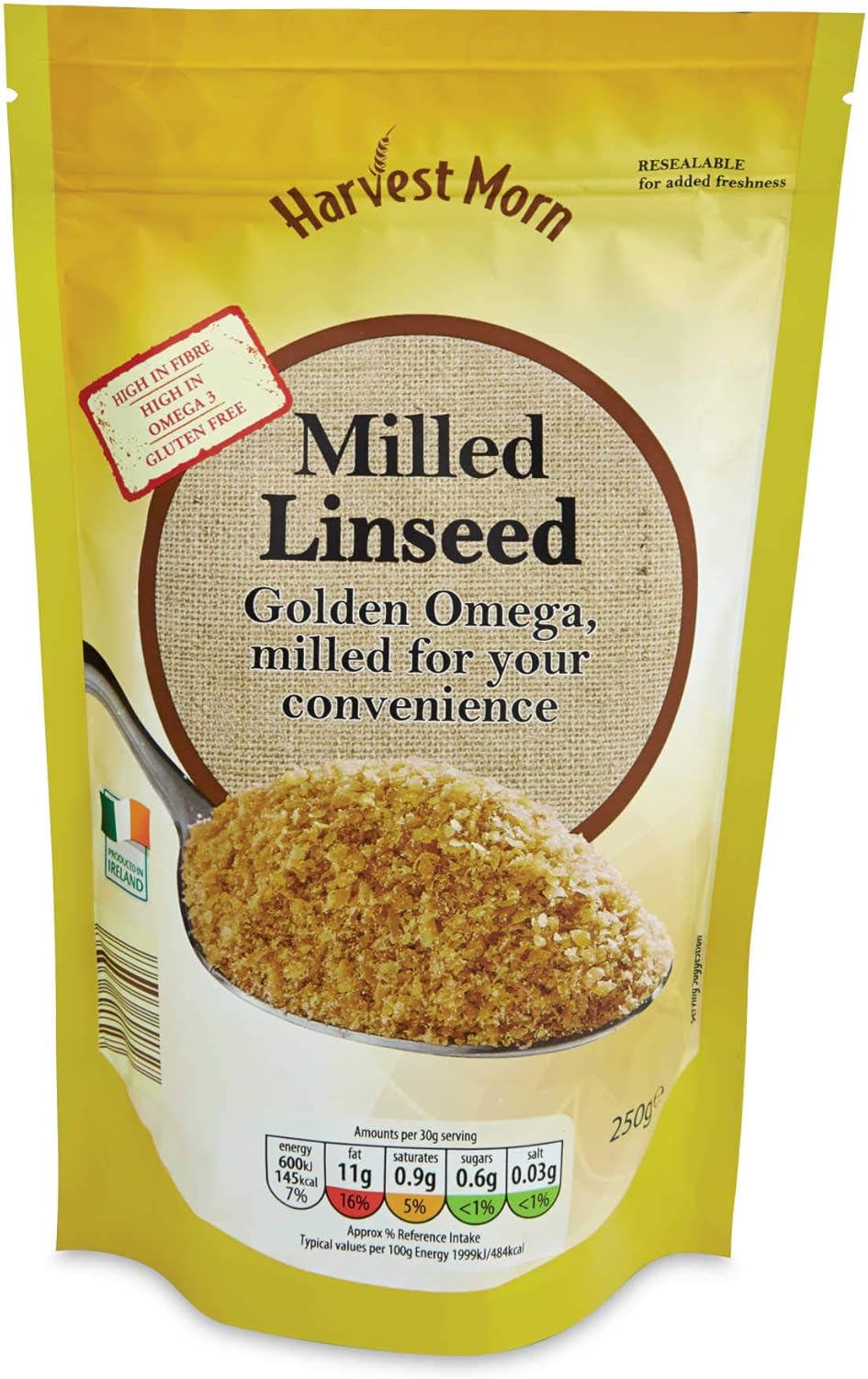 Harvest Morn Golden Omega Milled Linseed 225g Gluten Free Amazon.co