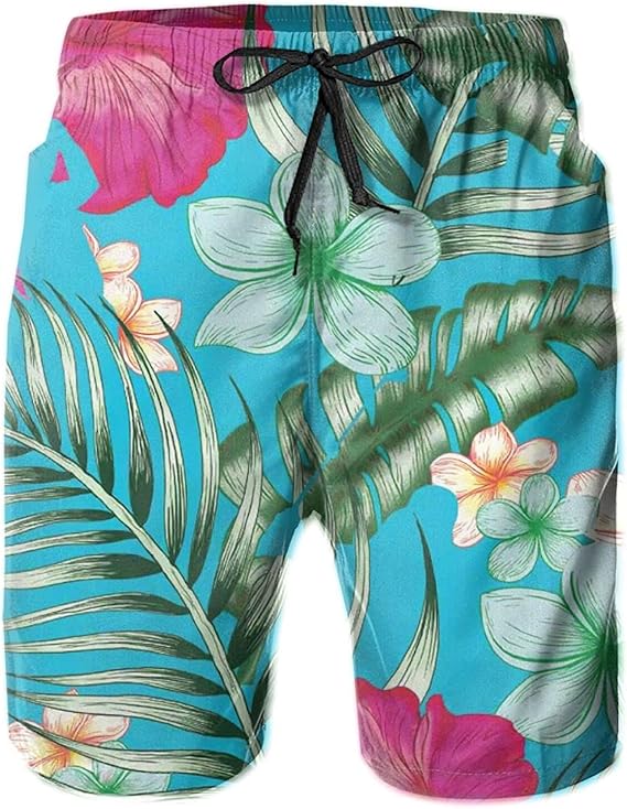 Mens Swim Trunks No Mesh Lining Quick Dry Board Shorts with Pockets