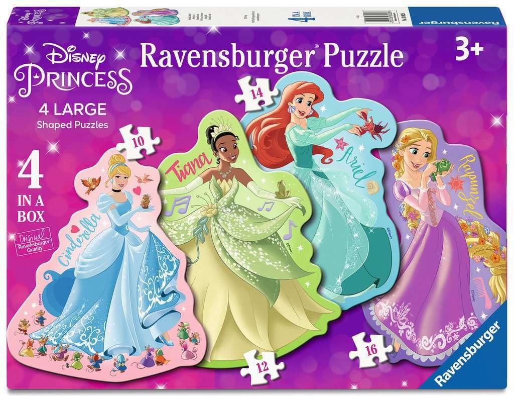 Ravensburger Disney Princess - 4 Large Shaped Jigsaw Puzzles (10, 12, 14, 16 Piece) for Kids Age 3 Years Up - Educational Toys for Toddlers