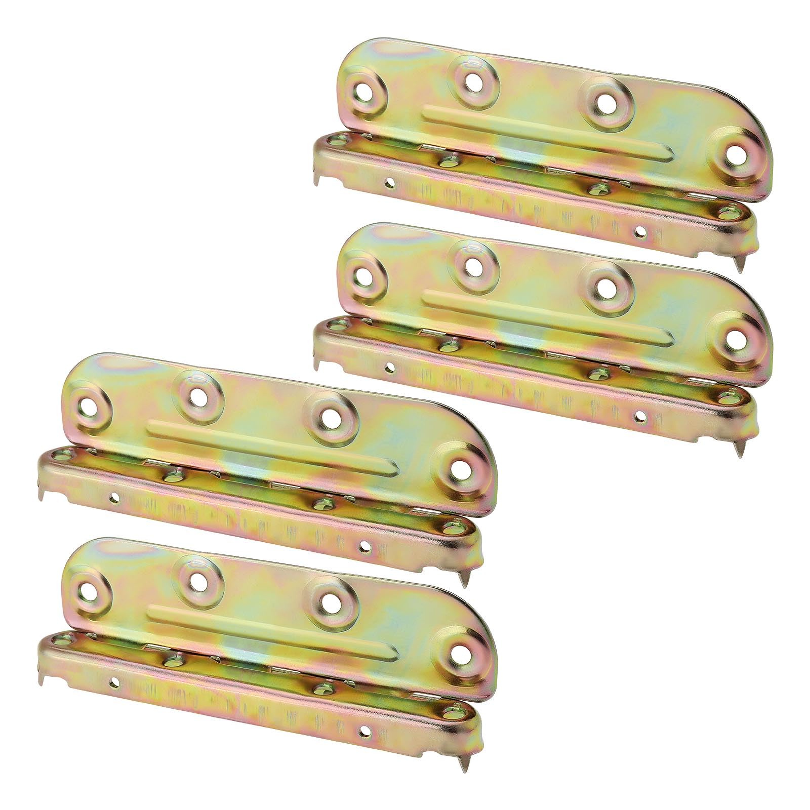 LT Easiyl Sets of 4 Bed Fittings Connectors Brackets Joiners Replacement Hook for Connecting Wood Bed Frame Headboards 130mm Color Plated Zinc