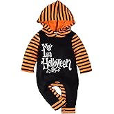 Aalizzwell Baby Halloween Outfit First Halloween Hooded Romper One-Piece Jumpsuit for Toddler Boys Girls
