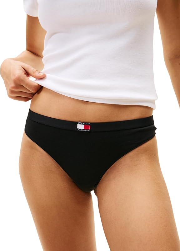 Women 5 Pack Thong White (Black/Black/Black/Black/Black) XL